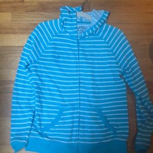 Striped zip up hoodie